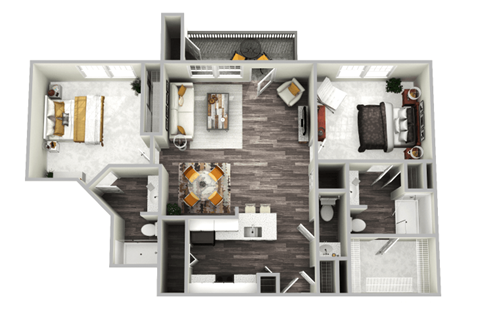 Alexander Deluxe Floor Plan with 2 Bed 2.5 Bath at Emblem Alpharetta Apartments, Alpharetta